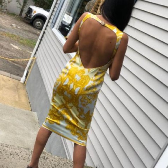 VINTAGE VERSACE BAROQUE PRINT DRESS SZ 38 - Picture 3 of 5